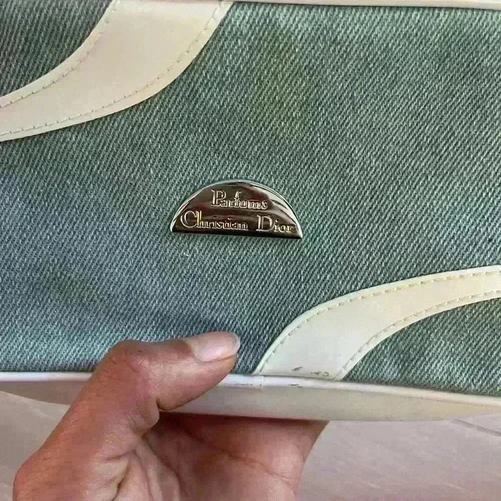 Dior Gray and White Cosmetic Pouch